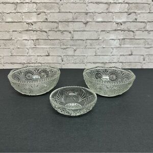Glass Candy Dishes Bowls Set Of 3